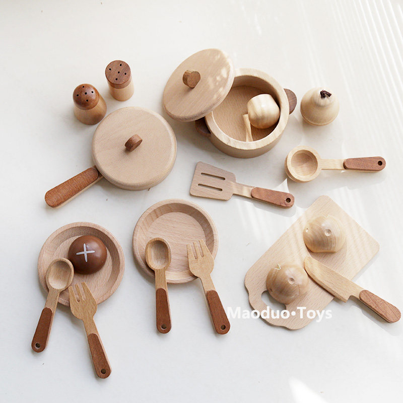 Kids Toys Kitchen Set - 마오두오 토이즈 너도밤나무 어린이 주방 놀이세트
