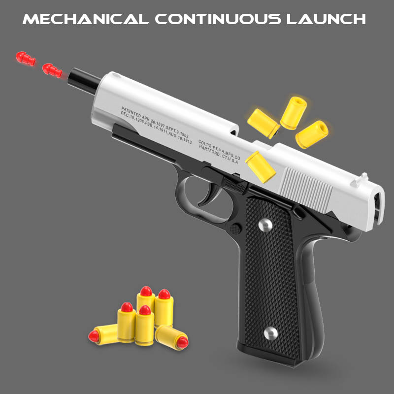 M1911 콜트 장난감 총잡이 총, 소프트 총알 쉘,  - Catapult Launcher Toy 리뷰 및 가격