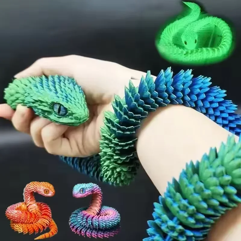 3D 인쇄 된 뱀 움직일 수있는 관절 Fidget 장난 - Kids Toys Xmas 리뷰 및 가격