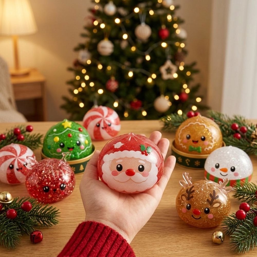 크리스마스 만두 스퀴시 장난감 박스 세트 눈사람 엘크  - Kids Toys Xmas 리뷰 및 가격