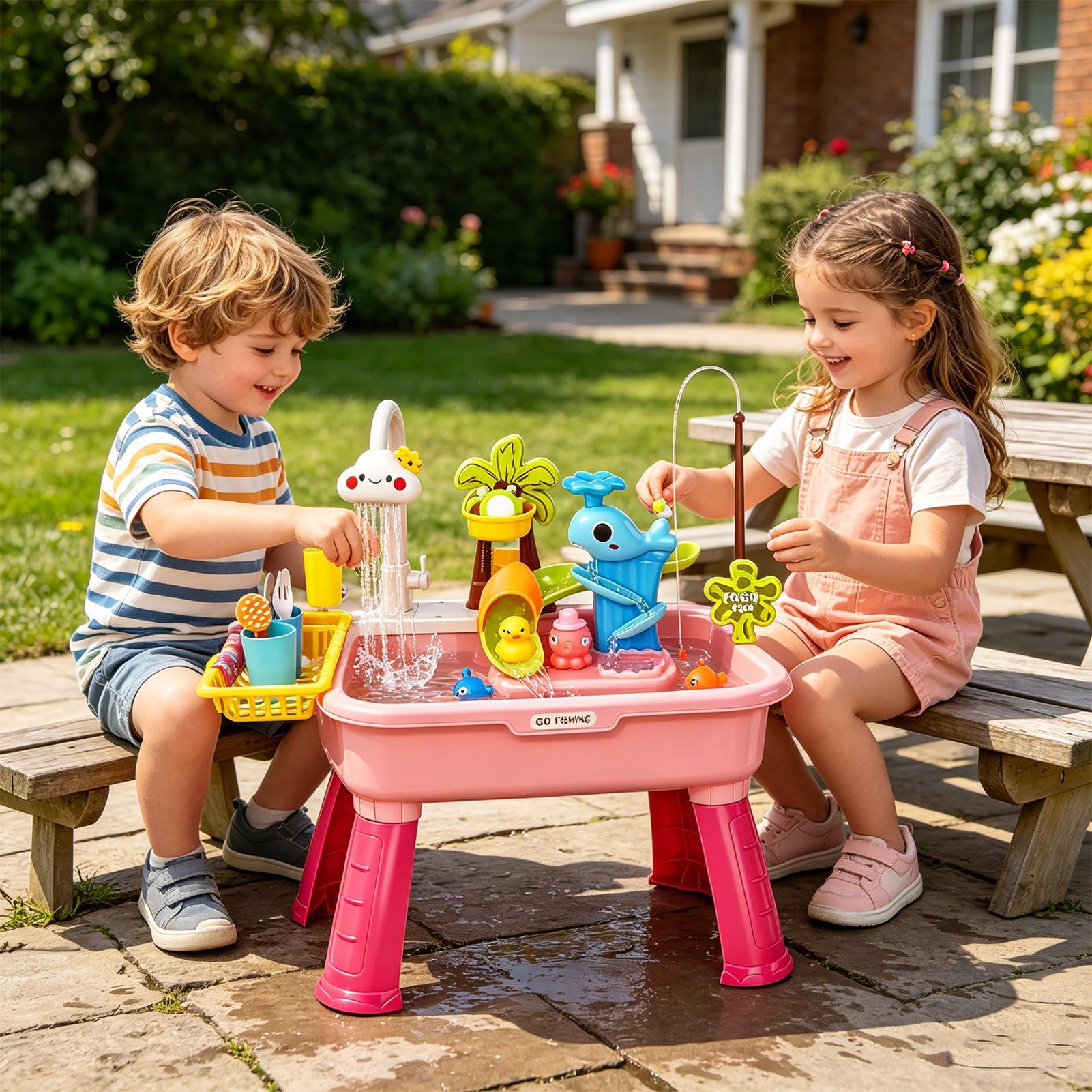 어린이용 전기 물놀이 싱크대(물이 흐르는 기능 포함), - Kids Toys Kitchen Set 리뷰 및 가격