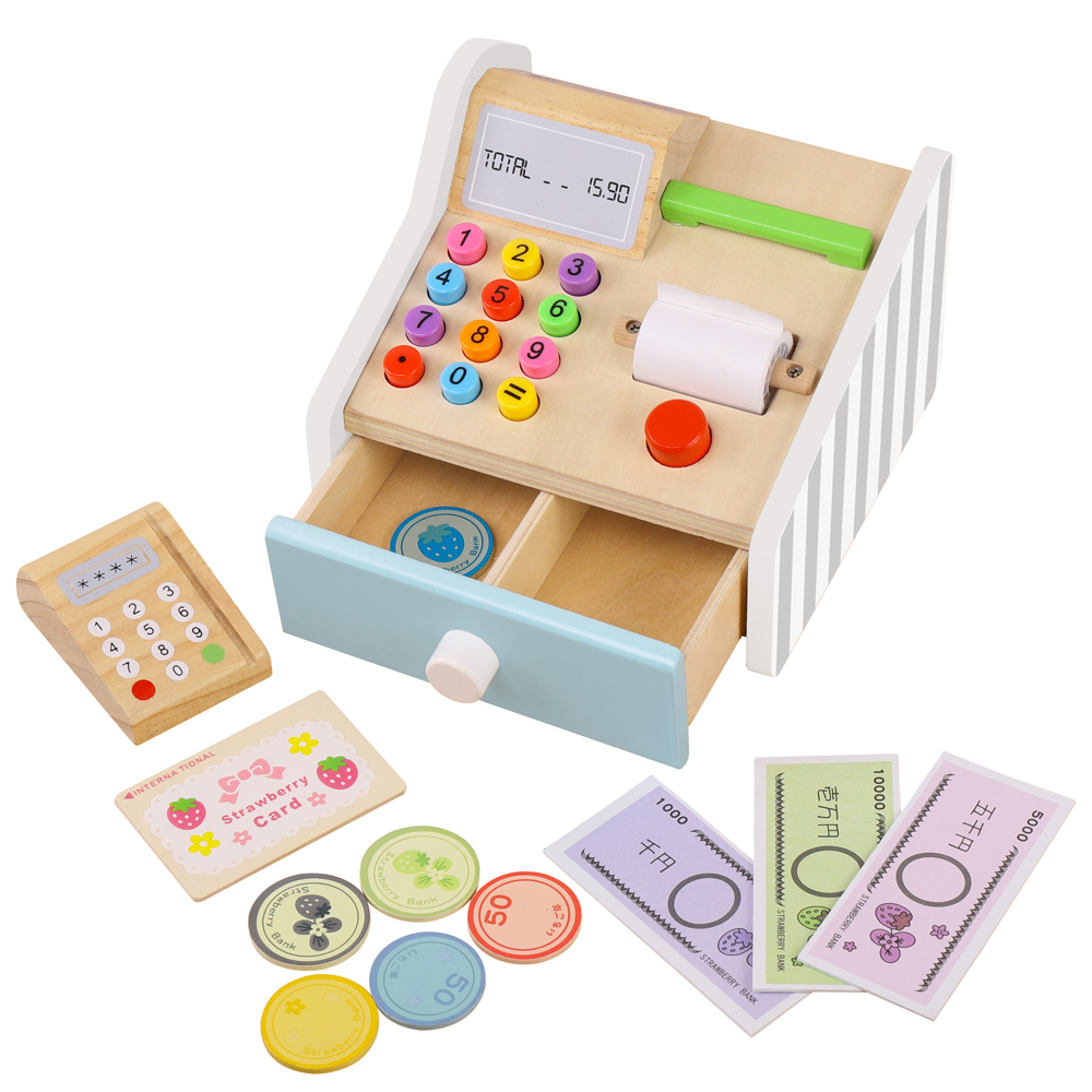 나무 금전 등록기 장난감 어린이 매장 쇼핑 롤 플레잉  - Toy Cash Register 리뷰 및 가격